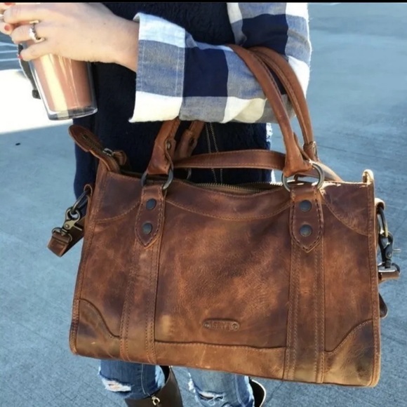Frye Handbags - 🤎🧡Frye Melissa Satchel Crossbody Bag Distressed Leather-Cognac-$388
